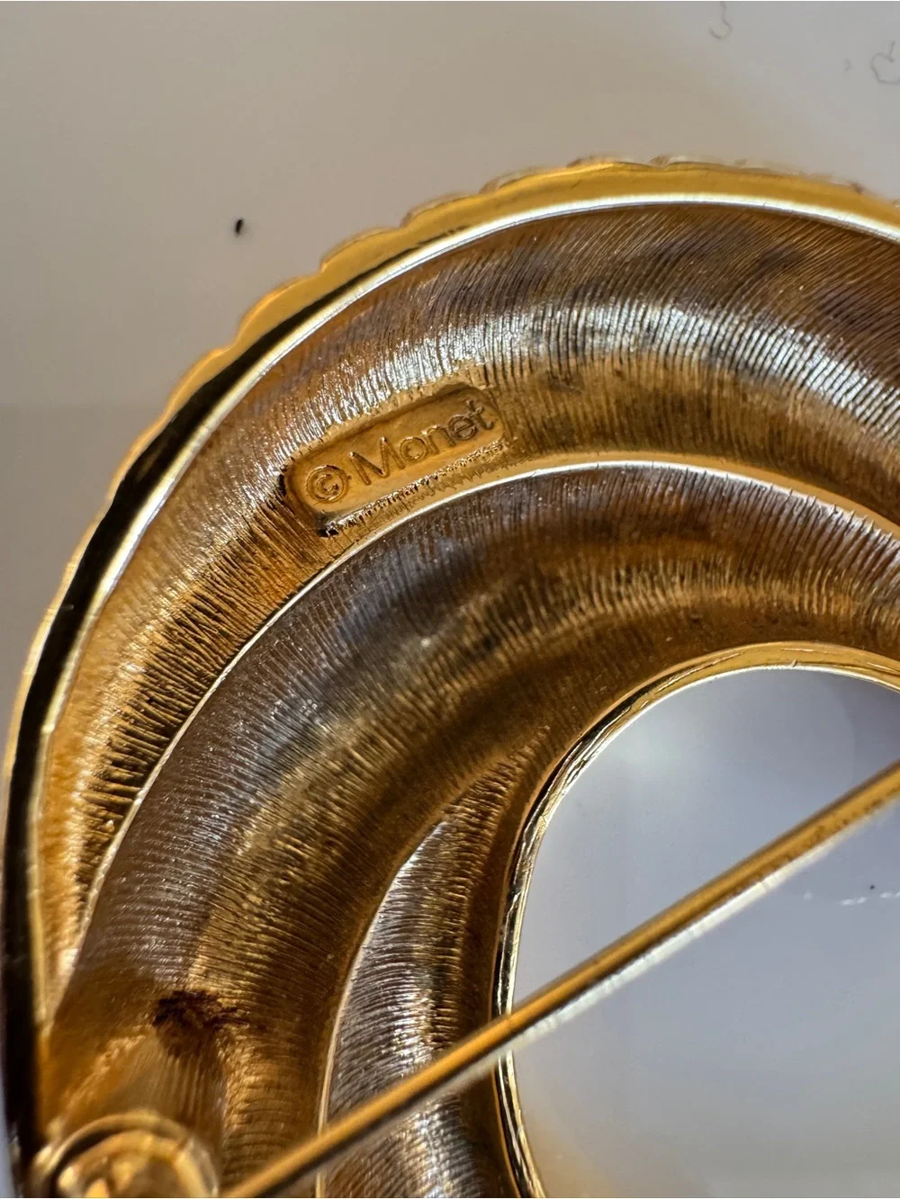 Monet Gold-Tone Spiral Brooch Trio - Sculptural Swirl Designs
